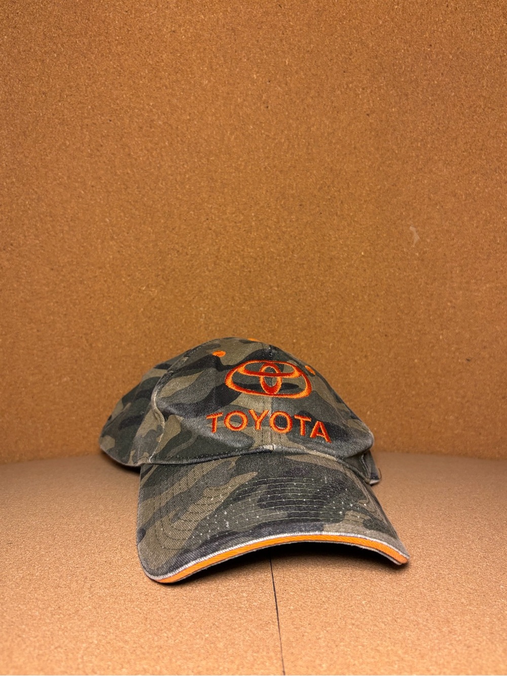 Toyota Camo Baseball Cap - Olive Green with Orange Logo